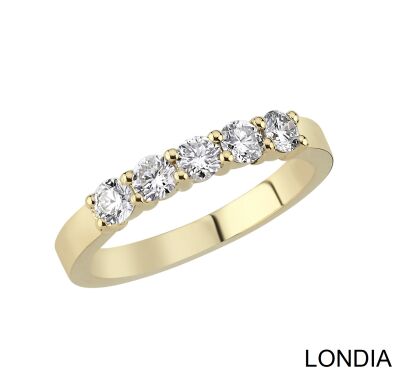 0.70 Karat Londia 5 Steine Diamant-Ehering / 1135219 - 1