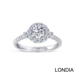 0.70 ct Londia Mira Diamond Halo Engagement Ring / Gia Certified / 1126260 - 
