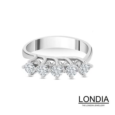 0.70 ct Diamond 5 Stone Wedding Ring / 1112465 - 2