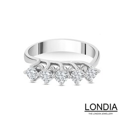 0.75 ct Five Diamond Wedding Ring - 