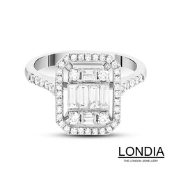 0.79 ct Diamond Baguette Engagement Rings - 