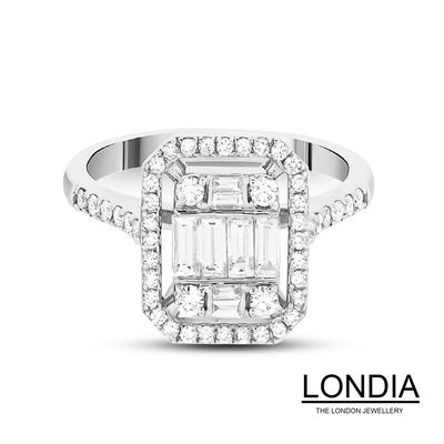 0.79 ct Diamond Baguette Engagement Ring / 1108335 - 1