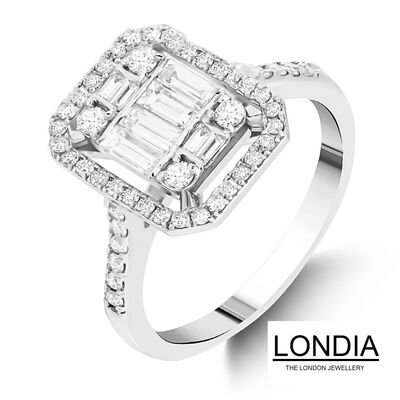 0.79 ct Diamond Baguette Engagement Ring / 1108335 - 2