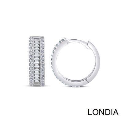 0.80 ct Londia Natural Diamond Baguette Hoop Earring / 1126469 - 1