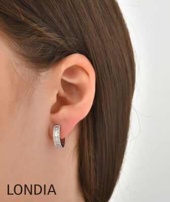 0.80 ct Londia Natural Diamond Baguette Hoop Earring / 1126469 - 2