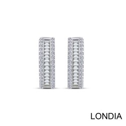 0.80 ct Londia Natural Diamond Baguette Hoop Earring / 1126469 - 3