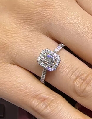 0.80 ct Londia Natural Diamond Baguette Ring / Best Seller Engagement Ring /1137877 - 1