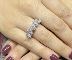 0.80 ct Londia Natural Diamond Design Pear Cut 5 Stone Wedding Ring /1138514 - 