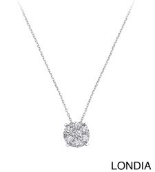 0.80 ct Londia Natural Diamond Magic Cluster Necklace / F Rare White / 1138806 - 