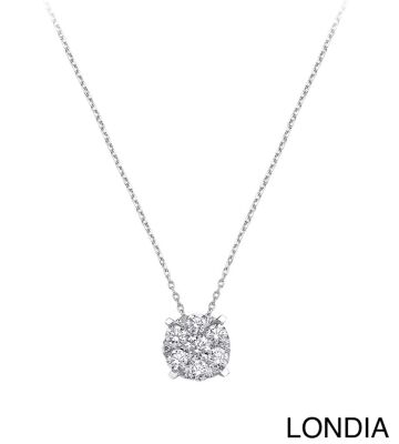 0.80 ct Londia Natural Diamond Magic Cluster Necklace / F Rare White / 1138806 - 1