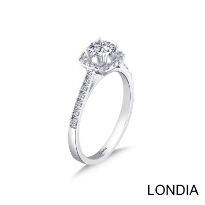0.80 Karat Londia Natürlicher Diamant Verlobungsring / F GIA Zertifiziert /1123171 - 2