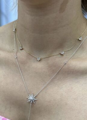 0.80 ct Londia Natural Diamond Heart Necklace / Design Hear Pendant in Gold Diamond / Valentine's Day Gift / 1134573 - 3