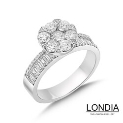 0.86 ct Diamond Baguette Engagement Ring / 1123711 - 2