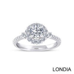 0.90 Karat Londia Natürlicher Diamant Mira Verlobungsring / F GIA Zertifiziert / 1126261 - 