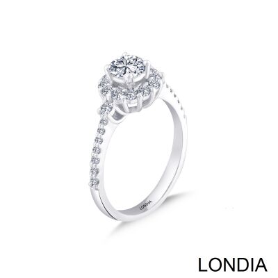 0.90 Karat Londia Natürlicher Diamant Mira Verlobungsring / F GIA Zertifiziert / 1126261 - 2