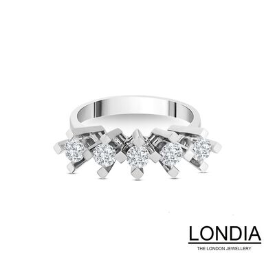 0.90 ct Diamond 5 Stone Wedding Ring / 1108767 - 2