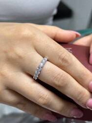 Londia Elegant 1 ct. Half Eternity Natural Diamond Ring / Wedding Ring / Dainty Ring 1133556 - 3
