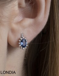 1.00 ct Sapphire and 0.16 ct Diamond Earring / 1124026 - 