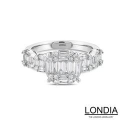 1.06 ct Diamond Baguette Engagement Ring / 1124340 - 
