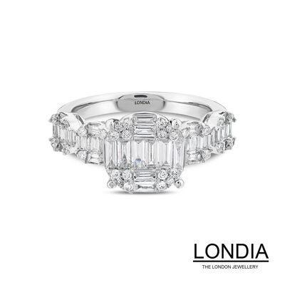 1.06 ct Diamond Baguette Engagement Ring / 1124340 - 1