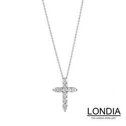 1.10 Karat Londia Natürliche Diamant Kreuz Halskette / 1117823 - 2