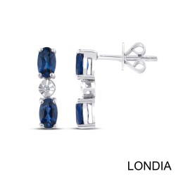 1.12 ct Sapphire and 0.01 ct Diamond Earring / 1126593 - 