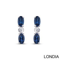 1.10 ct Natural Sapphire and 0.01 ct Natural Diamond Earring / 1126593 - 3