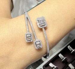 1.33 ct Diamond Bracelet / Baguette Diamond Bracelet / 14K/18K Gold Diamond Bracelet / Anniversary Gift / /1133377 - 1