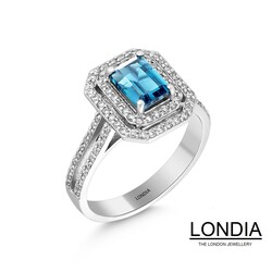 1.35 ct London Topaz and 0.46 ct Diamond Engagement Ring / 1119669 - 2