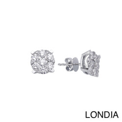 1.40 ct Londia Natural Diamond Magic Cluster Earring / F Rare White / 1138206 - 