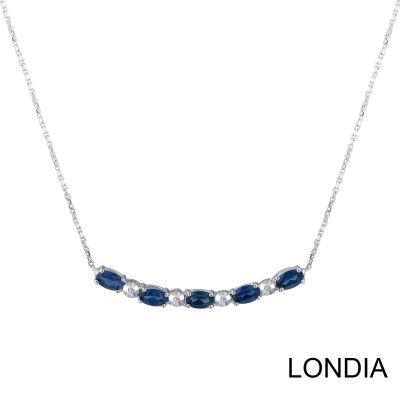 1.44 ct Oval Cut Sapphire and 0.03 ct Diamond Necklace 1126591 - 3