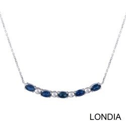 1.44 ct Oval Cut Sapphire and 0.03 ct Diamond Necklace 1126591 - 1