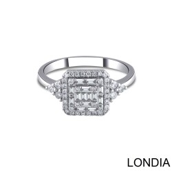 14k Unique Baguette Diamond Statement Ring /Diamond Baguette Fashion Ring /Genuine Diamond Ring / Wedding Ring / 1129516 - 