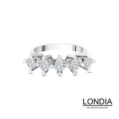 1.50 ct Londia Diamond 5 Stone Wedding Ring / GIA Certified / 1113928 - 2