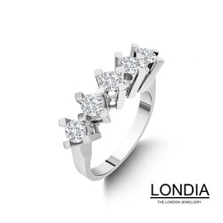 1.50 ct Diamond 5 Stone Wedding Ring / GIA Certified / 1113928 - 