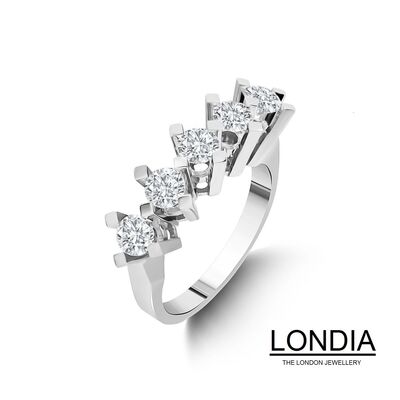 1.50 ct Londia Diamond 5 Stone Wedding Ring / GIA Certified / 1113928 - 1