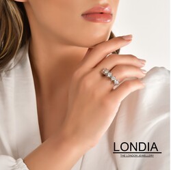 1.50 ct Londia Diamond 5 Stone Wedding Ring / GIA Certified / 1113928 - 3
