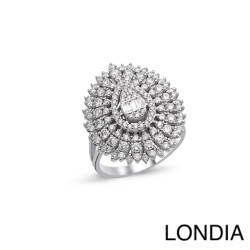 1.50 ct Londia Special Design Natural Diamond Fashion Ring / F Rare White / 1132567 - 