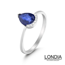 Londia Moon Model 1.50 ct Diff. Sapphire and 0.04 ct Diamond Engagement Ring / 1113617 - 2