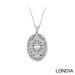 1.60 ct Londia Special Design Natural Diamond Necklace / F Rare White / 1139265 - 