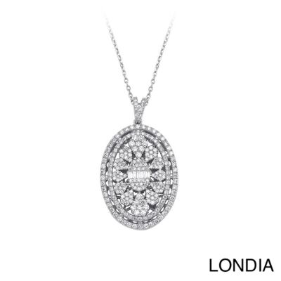 1.60 ct Londia Special Design Natural Diamond Necklace / F Rare White / 1139265 - 1