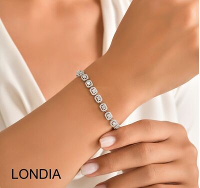 1.69 ct Diamond Baguette Bracelet / 18K Gold Bracelet / Anniversary Gift / 1115858 - 1