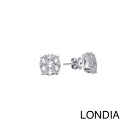 1.70 ct Londia Natural Diamond Magic Cluster Earring / F Rare White / 1138808 - 