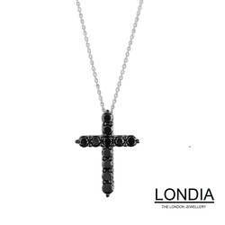 1.82 ct Black Diamond Cross Necklace - 