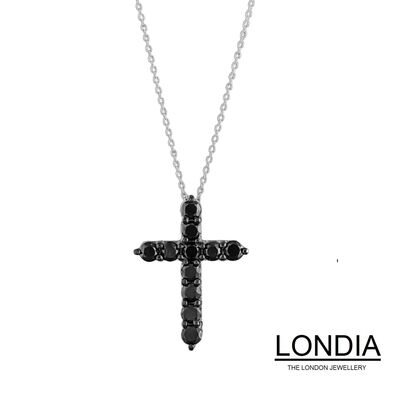 1.80 ct Londia Natural Black Diamond Cross Necklace / 1116719 - 1
