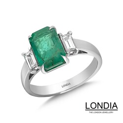 1.90 ct Emerald and 0.29 ct Diamond Engagement Ring / 1115535 - 2