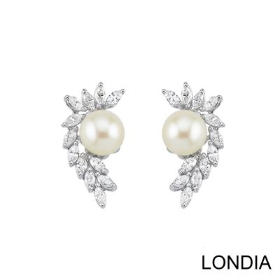 South Sea Pearl and 1.00 ct Marquise Cut Diamond Earring / 1121479 - 1