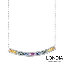 2.04 ct Rainbow Natural Sapphire and 0.32 ct Diamond Necklace 1124267 - 