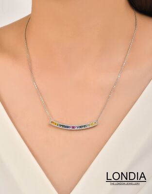 2.04 ct Rainbow Natural Sapphire and 0.32 ct Diamond Necklace 1124267 - 2