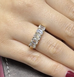 2.30 ct Natural Diamond 5 Stone Wedding Ring / Gia Gia Certified /1137064 - 